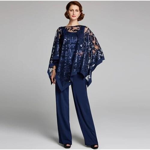 Sequined Pantsuit Women Wedding Suit Mother Of The Bride Dress With Lace Sequin Jacket Evening Dress Custom Dress Wedding Dress
