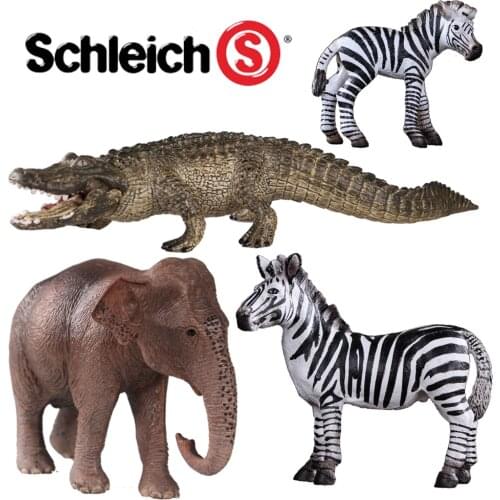 CE Identification Simulation Zoo Toy Zebra Asian Mother Elephant American Alligator Animals Model