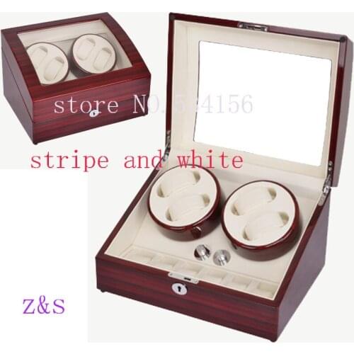 4+6 wooden watch winder with high gloss piano paint,automatic watch winder box watch case storage jewelry box Cases&Displays