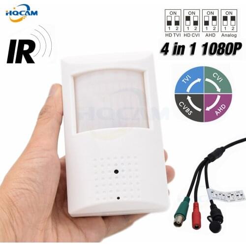 HQCAM 1080P PIR Style Motion Detector 48Pcs 940NM Invisible IR LED AHD 4 IN 1 Camera OSD DIP switch CVI/TVI/AHD And CVBS DVR