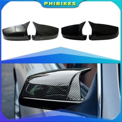 For BMW 5 6 7 Series F10 F11 F07 Gran Turismo 2010 -2015 E63 F12 F13 F01 F02 Rear-View Caps Side Wing Mirror Cover Black Carbon