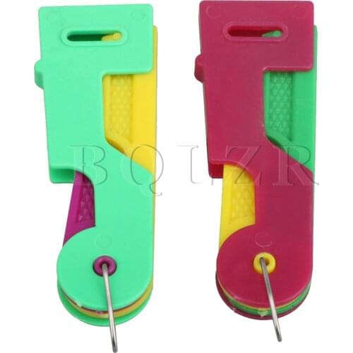 BQLZR 2 x Easy Sewing Needle Device Automatic Threader Guide Tool Random Color