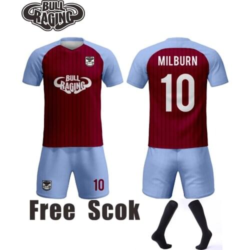 RagingBull Professional design mens uniforms kit quick dry football team shirt custom OEM logos