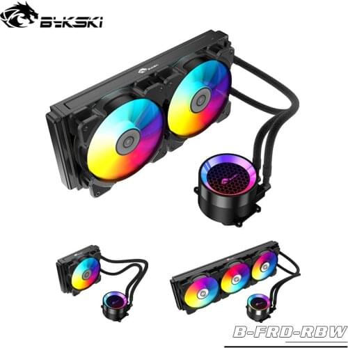 Bykski PC Case Water Cooling Kit 120mm Fan Heatsink Integrated CPU cooler Fan Radiator Pump + CPU Block + Fan Cooling Building