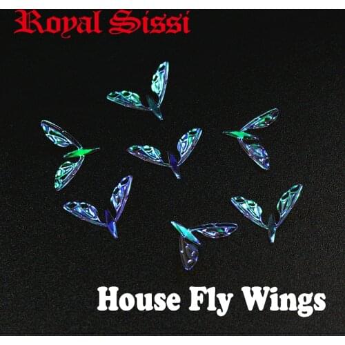 Royal Sissi 10pairs quintessential house flies wings for trout fly fishing thin film pearlescent insect wing fly tying materials