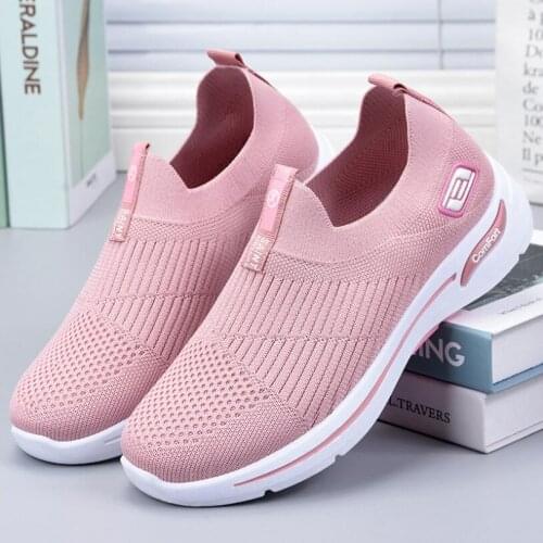 Women Summer Casual Outdoor Mesh Sneakers Womens Soft Bottom Sport Shoes Female Vintage Slip on Breathable Flats Zapatos Mujer