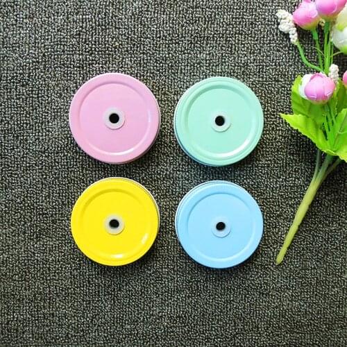 50 Daisy Cut Mason Jar Lids , mason jars and straws are NOT included ,Metal Kids Drinking glass Lids for Straws wholesale