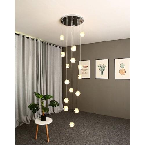 Staircase Chandelier Adjustable Suspension Lamp Modern LED Chandelier Lighting Stairway Lamps Living Room Lights Hanging Lamp