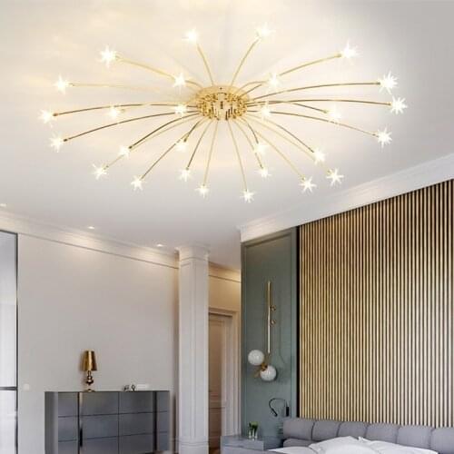 Star Chandelier Modern Bedroom Living Room Ceiling Decoration Lighting Fixture Childrens Room lamp With G4 LED Bulbs