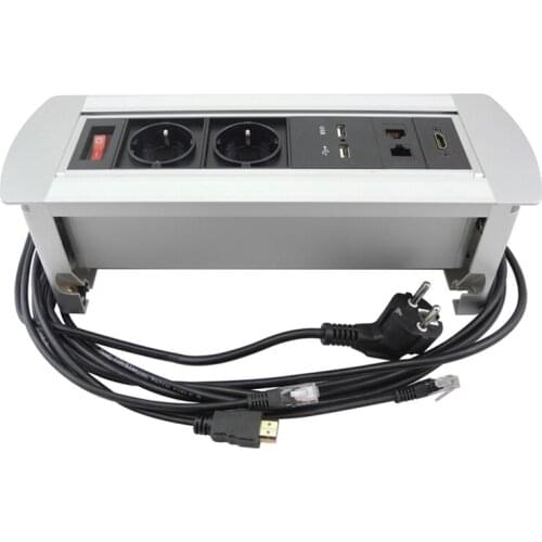 Table 2019 New socket with 2 Power, 2 USB Charger, 2 LAN and HDMI Desktop socket for conference room/office/other