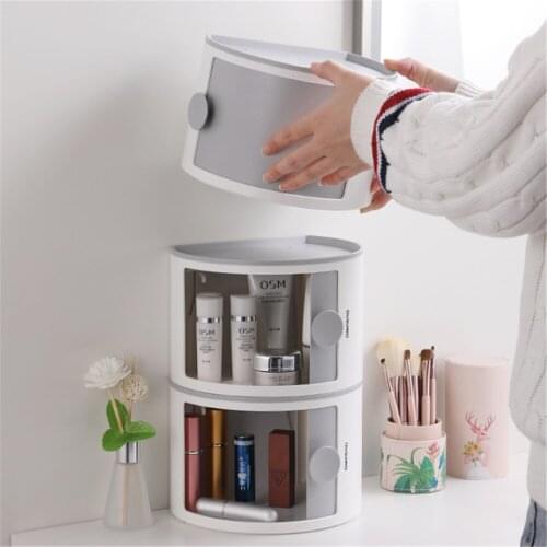 Tabletop Makeup Organizer Wall-Mounted Tissue Boxes Punching Free Toilet Paper Holder Bathroom Waterproof Cosmetics Storage Box