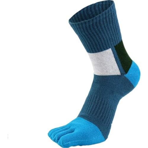 1 pairs Fashion Fiber Toe Socks Men Casual Colorful Shining Socks Male Crew Five Finger Absorb Sweat Breathable Socks