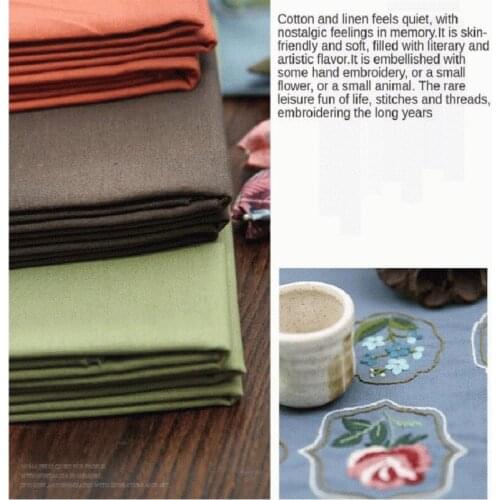 Solid Color Cotton Fabric Sewing Quilting Craft Patchwork Cotton Linen Table Cloth Furniture Cover, Durable to Use