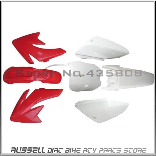 Plastic Fender covers kits For Honda 70 CRF70 CRF Dirt bike 3+4 RED+WHITE
