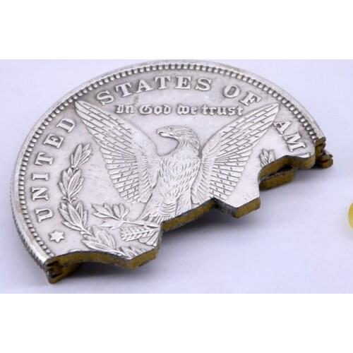 Bite and Restore Coin ( Morgan Coin Version ) Magic Tricks Close Up Magia Coin Appearing Magie Mentalism Illusion Gimmick Props