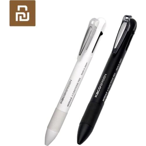 Original KACO 4 In 1 Multifunction Pens 0.5mm Black Blue Red Refill Gel Pen Mechanical Pencil Japanese Ink Office School Writing