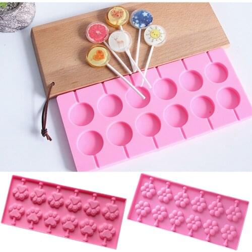 Silicone Candy Lollipop Mold Little Flower Paw Round Shape Molds Decorative Chocolate Molds Homemake Dessert Tools