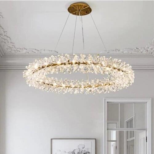 Ring design modern crystal chandelier lamp AC110V 220V lustre LED chandelier living lighting and hotel lights