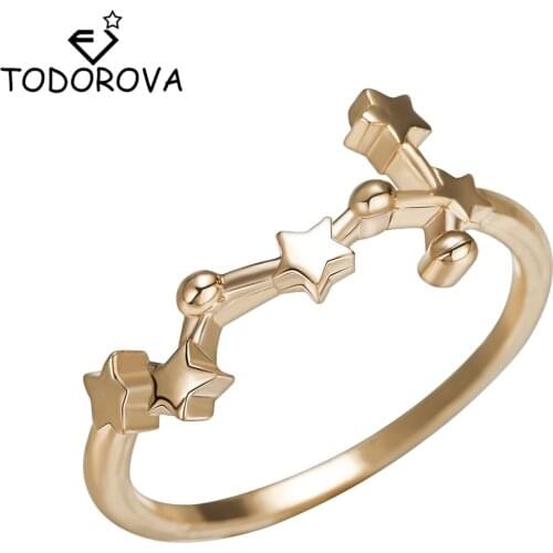 Todorova 12 Zodiac Aries Taurus Gemini Cancer Leo Virgo Libra Scorpius Sagittarus Capricornus Aquarius Pisces Rings for Women