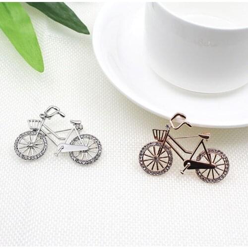 Creative Bicycle Brooches Pins Rhinestone Bike Brooch Corsage Gifts For Men And Women Accessory