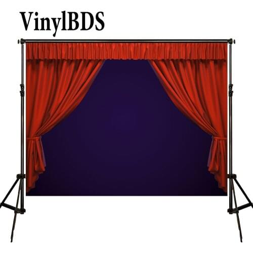 VinylBDS Red Stage Backdrop Luxury Wedding Photography Background Red Carpet Backdrops Blue Curtain Background for Photo Studio
