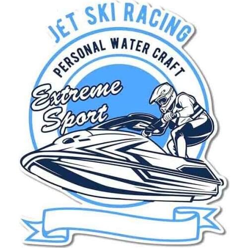 Funny 13cm X 11cm for Jet Ski Racing Vector Illustration Car Stickers Motorcycle Decal Air Conditioner Personality Graphics