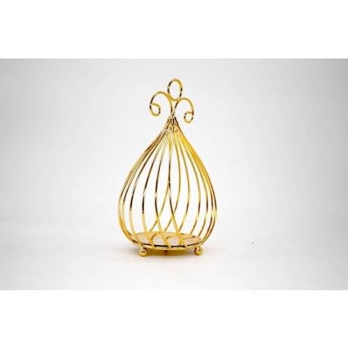 1PC Metal European Gold Votive Candle Holder Wedding Candlestick Hanging Lantern Home Wedding Decorative Candle Stick MK018