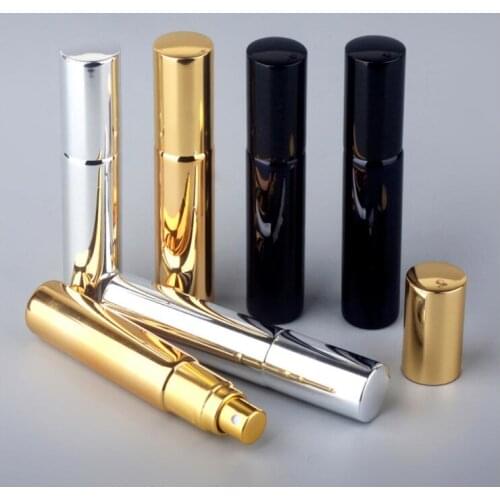 10 ml atomizer Portable UV Glass Refillable Perfume Bottle With Aluminum Atomizer Spray Bottles Sample Empty Containers