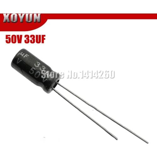 20pcs 50V 33UF Aluminum electrolytic capacitor 33uF 50V 6.3*11 Electrolytic capacitor