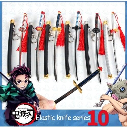 23CM Anime Figure Toy Demon Slayer Blade Sword Tanjiro Nezuko Zenitsu Inosuke Butterfly Ninja Tomioka Yoshiyuki Model for Youth