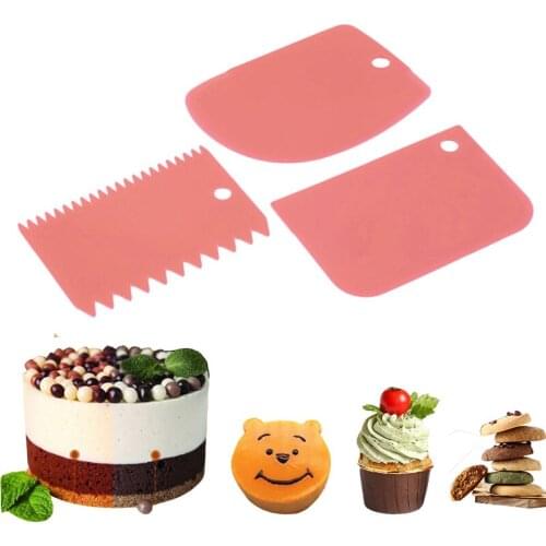 Cake Decoration 3PCS Cream Smooth Cake Trapezoid Spatula Baking Pastry Tools Dough Scraper Kitchen Butter Dough Cutter Bakeware