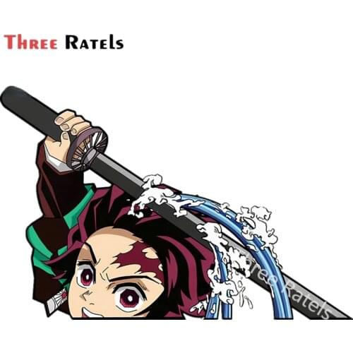 Three Ratels A618 3D Tanjiro Kamado Kimetsu No Yaiba Anime STICKER Car Body Motorcycle New Style Decal