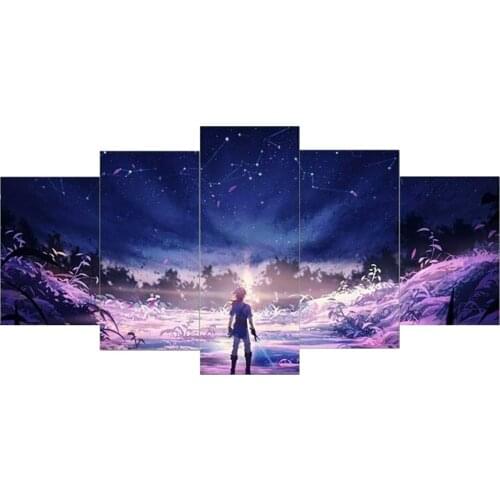 5 Panels Anime Manga Pictures Figure Posters HD Prints Modern Wall Art Canvas Painting for Home Decor Living Room Decoration