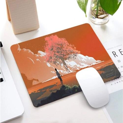 Sakura Scenery 22*18CM Mouse Pad Anti-student Notebook Keyboard Art Protection Pad Office Desktop Non-slip Waterproof MousePad