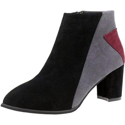 Sexy fashion Ankle winter women Boots 2 style casual Comfortable Boots zipper High Heels Women Boots shoes women pumps