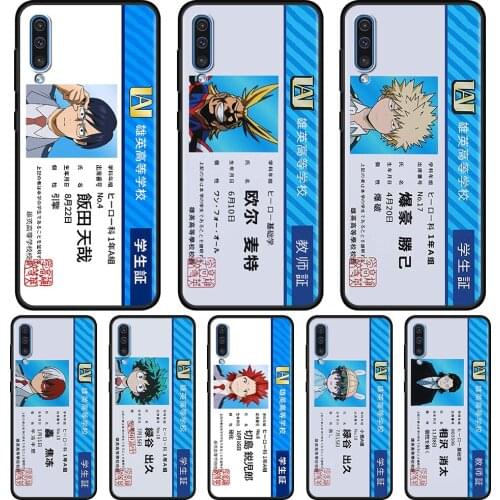 Case For Samsung Galaxy A50 A70 A10 A20e A30 A40 A20s A10s A10e A80 A90 A60 A30s Shell Silicone Cover My Hero Academy ID Card