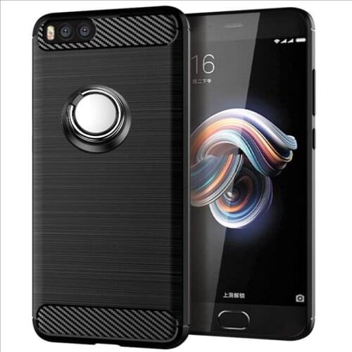 For Xiaomi Mi Note 3 Note3 Cases 5.5" Luxury Brushed Carbon Fiber Phone Case For Xiaomi Note 3 Magnetic Ring Holder Cover