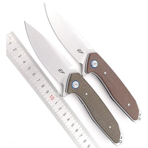 Eafengrow New M1 Real D2 steel micarta handle ball bearing Folding Camp Hunting Kitchen Survival Outdoor EDC Tool Utility Knife