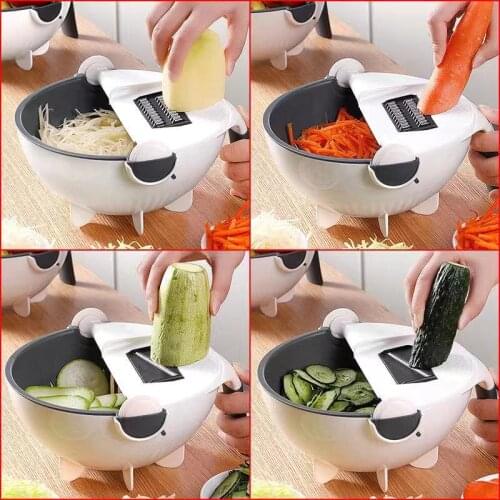 Economic multifunctional drain basket vegetable cutter for home kitchen
