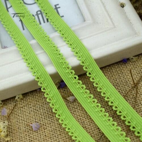 #1450 Olive green edge Elastic bands for Pants Nylon Lace Fabric Stretch Ribbon rubber band skirt belt Tape Baby Headbands Use