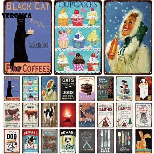 Farm Cupcakes Tin Sign Vintage Metal Sign Retro Plates Plaque Sign Metal Wall Decor Wall Poster for Garden Home Desk Decoration