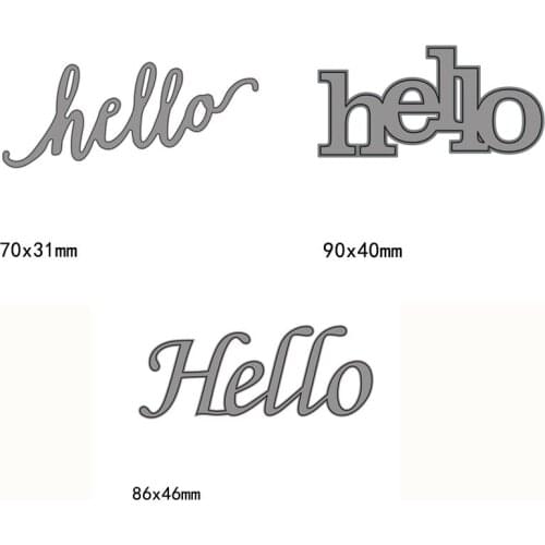Hello Metal Cutting Dies for DIY English Words Album Scrapbook Embossing Paper Craft Stamps Stencil Dies New 3pcs