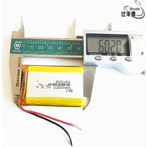 Good Qulity Liter energy battery 3.7V,2200mAH 803160 Polymer lithium ion / Li-ion battery for tablet pc BANK,GPS,mp3,mp4