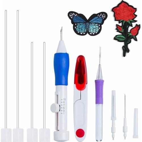 JX-LCLYL New Magic Embroidery DIY Pens Punch Needle Kit Knitting Sewing Crochet Tool Set