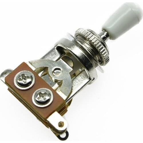 KAISH Chrome 3 Way Guitar Toggle Switch with White Tip Fits LP