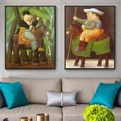 The President and First Lady By Fernando Botero Oil Paintings Print On Canvas Art Posters and Prints Funny Art Pictures Cuadros