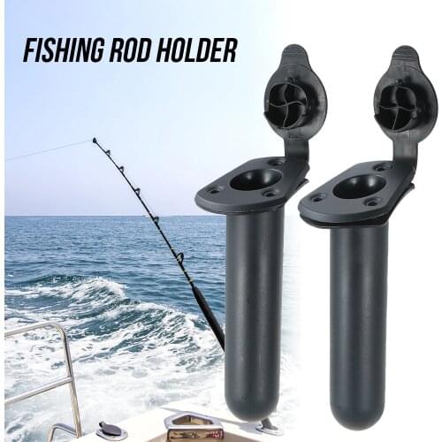 2 PCS Flush Mount Fishing Boat Rod Holder Bracket With Cap Cover Kayak Fishing Tackle Rowing Boats Kayak Accessory Tool