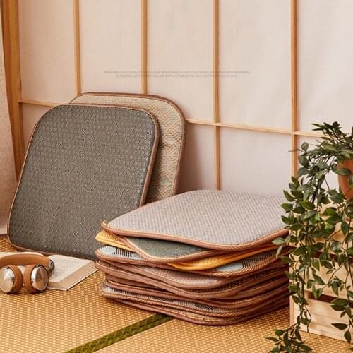 Summer Cool Rattan Mat Seat Cushion Back Cushion For Home Office Decoration Breathable Dinning Chair Sofa Car Seat Pad