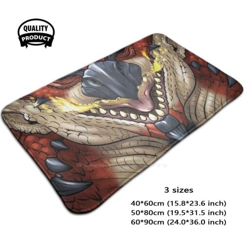 Rat : Red Monster Hunter World Face 3D Household Goods Mat Rug Carpet Foot Pad Flying Wyvern Rat Red Monster Hunter World Mhw