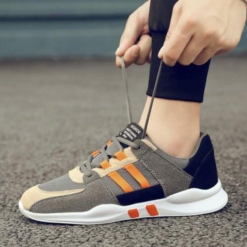 Summer new style breathable mesh lace-up sports shoes casual students running color matching mens shoes